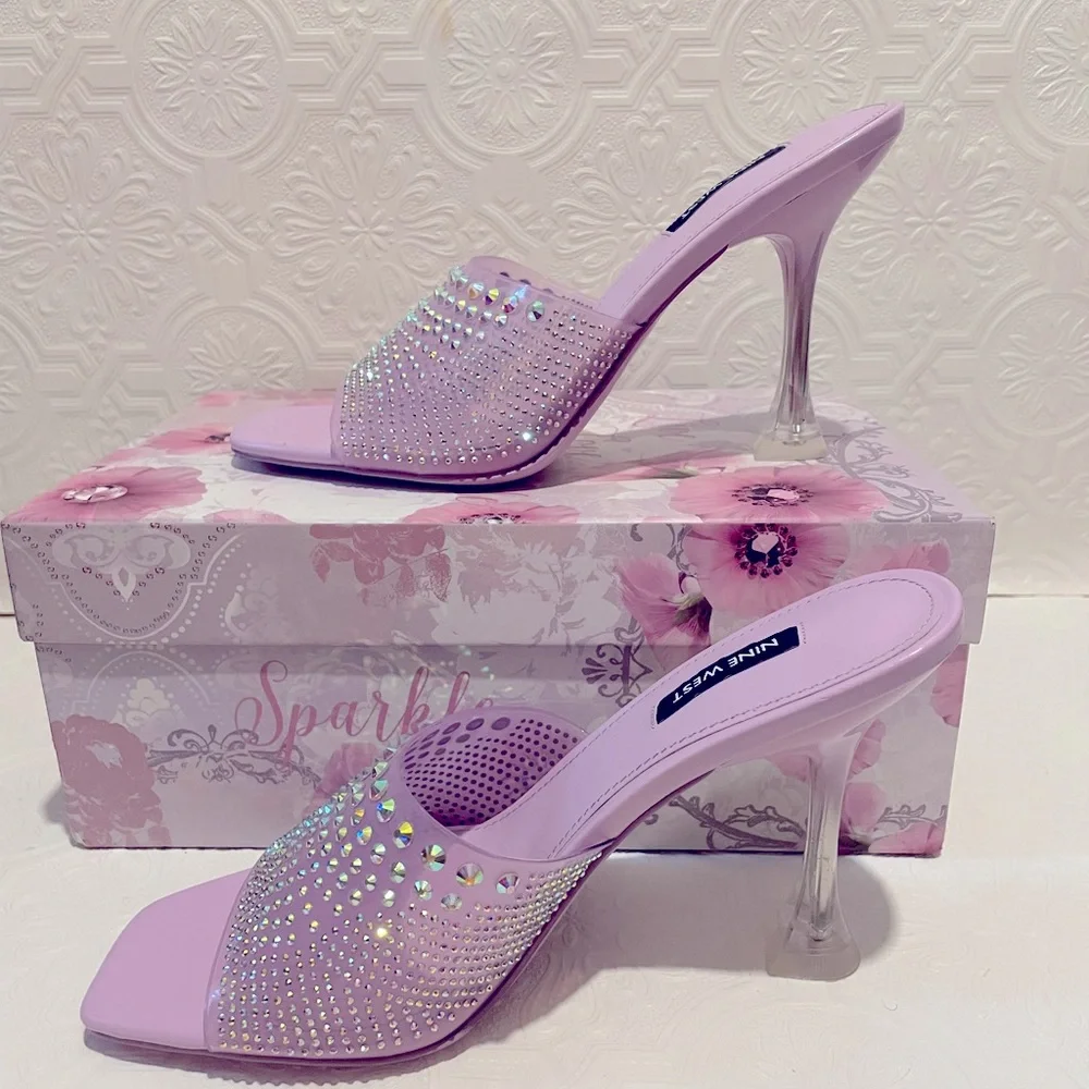 Nine West ZipTip3 Lilac Mule High Heel Sandals  Women’s size 8.5 Brand New - Picture 6 of 8